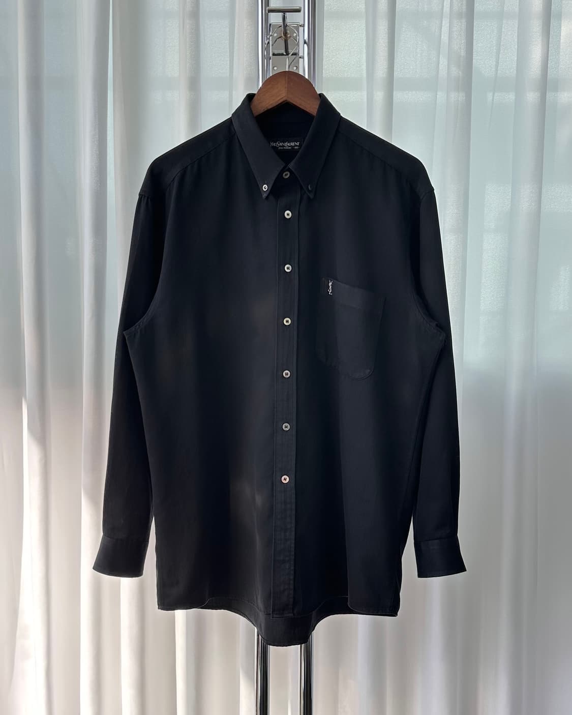 [XL]입생로랑 YSL 90s 블랙 드레스 셔츠 상품이미지3