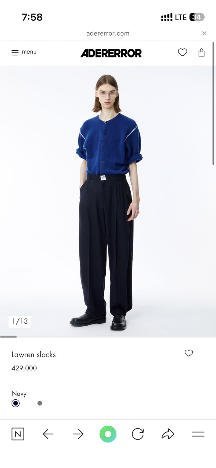 XL) 아더에러 Lawren slacks 새상품 상품이미지1