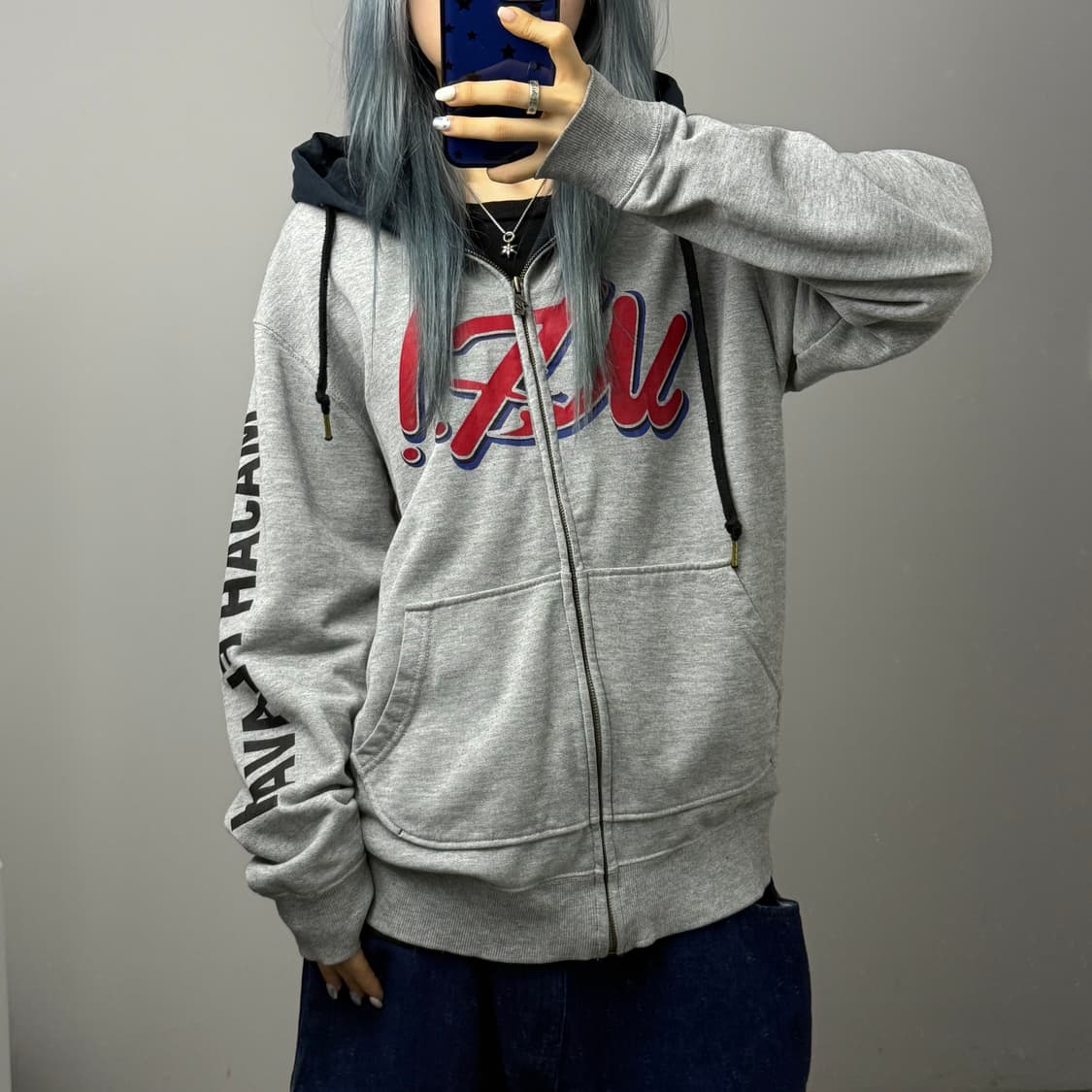 마자플라바 00s 프린팅 배색 후드집업 상품이미지3