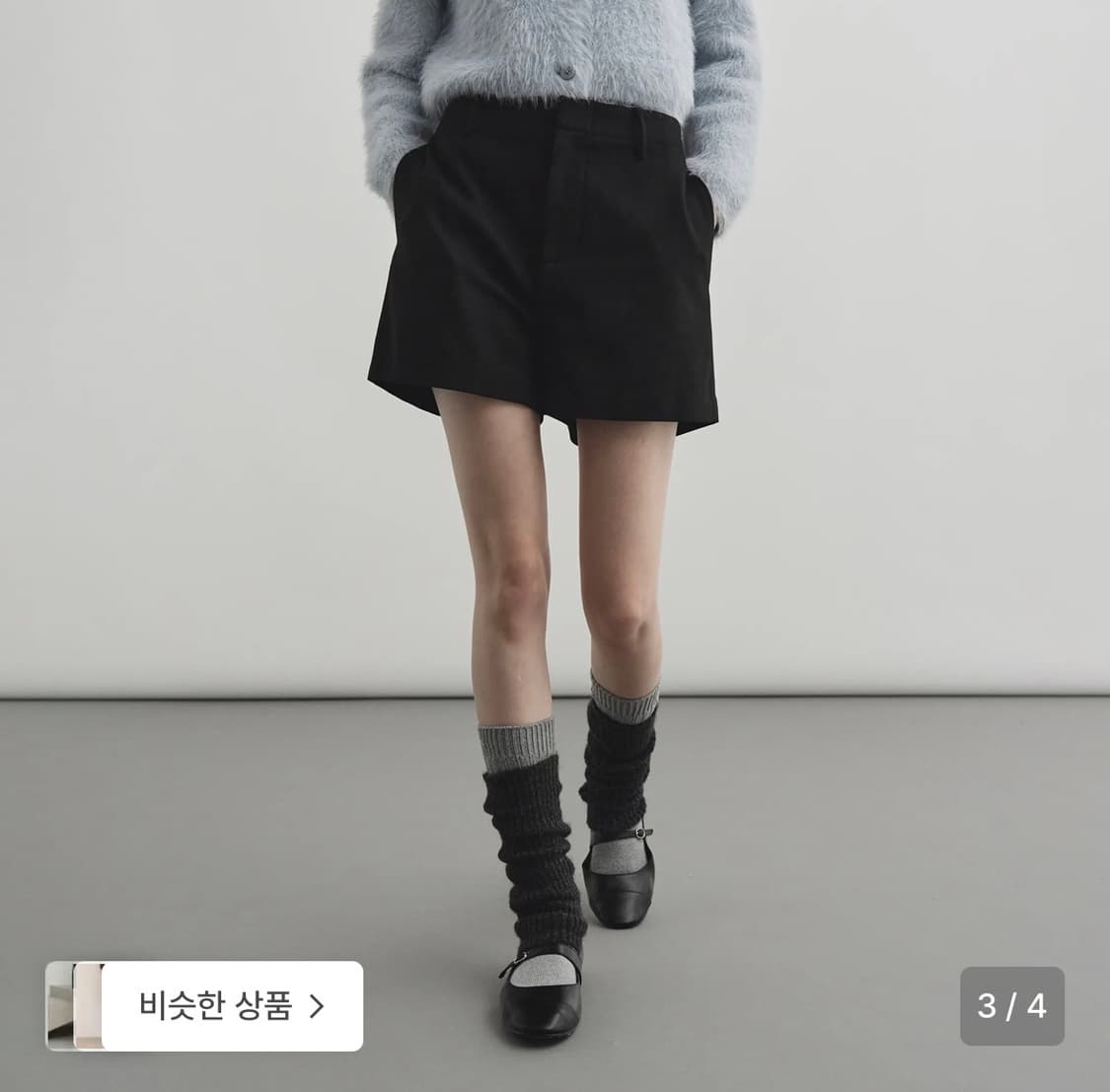 몽돌 시그니처 모직 숏팬츠 ( black, s, 윈터버전 ) 상품이미지2