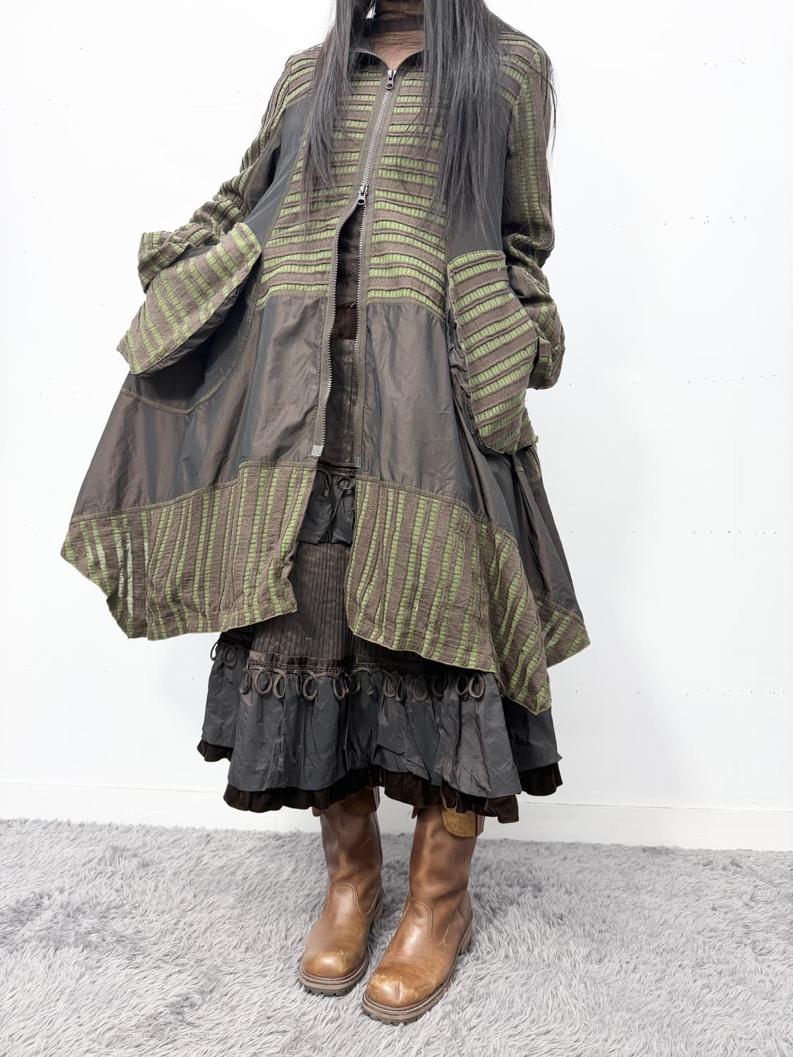 Hiroko Koshino Textured Ruffle Skirt 상품이미지4