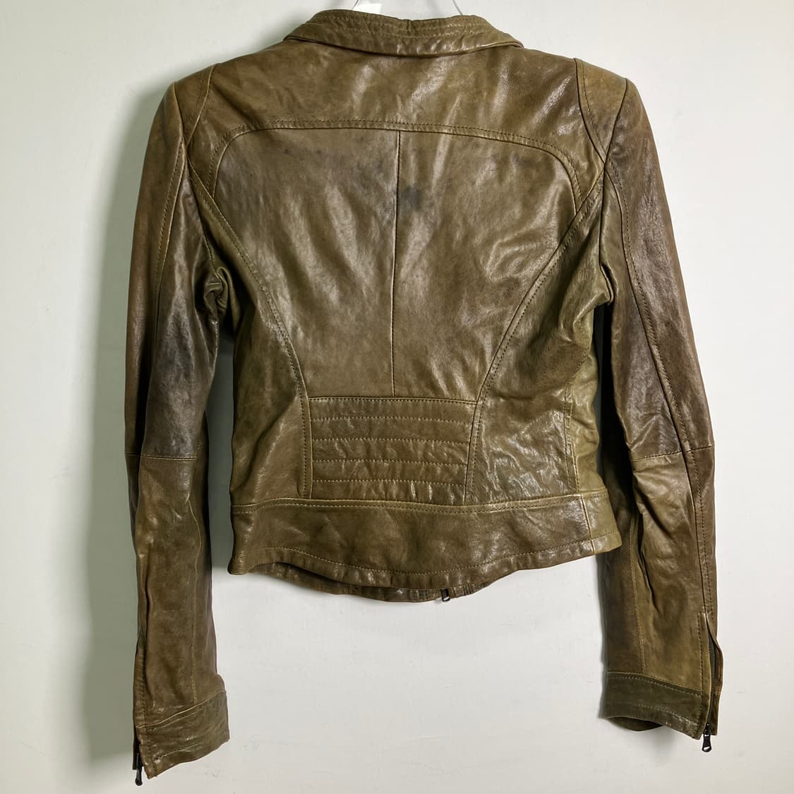 Armani 아르마니 진스 램스킨 투웨이 레더 자켓 36 상품이미지6