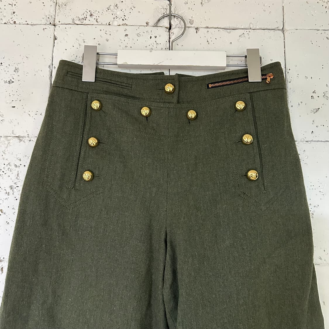 우먼36 럭키슈에뜨 모직 바지 카키 상품이미지2