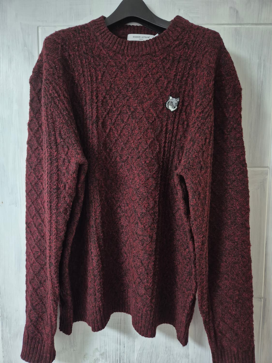 메종키츠네 폭스 헤드 케이블 니트 XL 상품이미지1