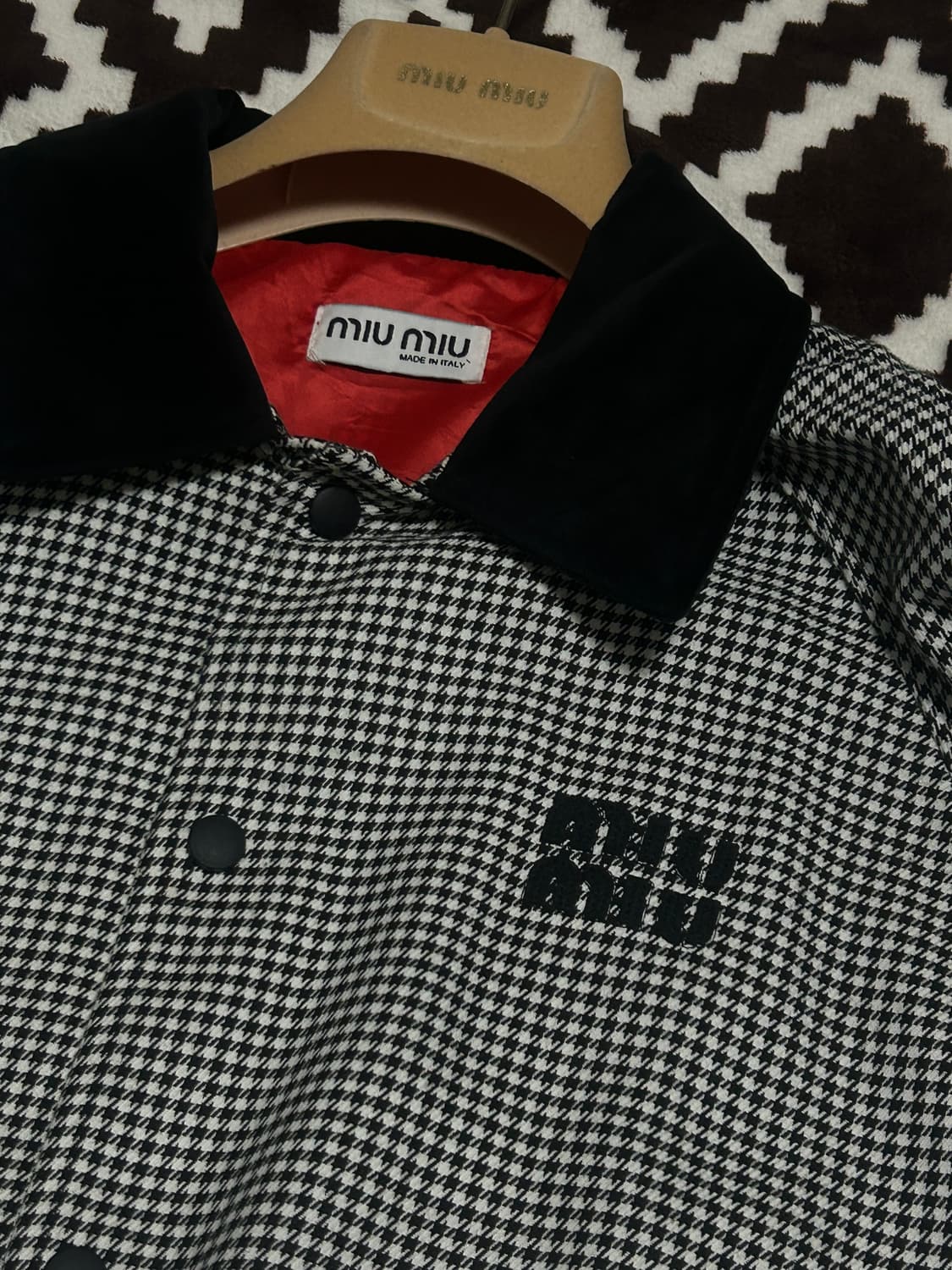 미우 하운드투스 체크 코치자켓 상품이미지2