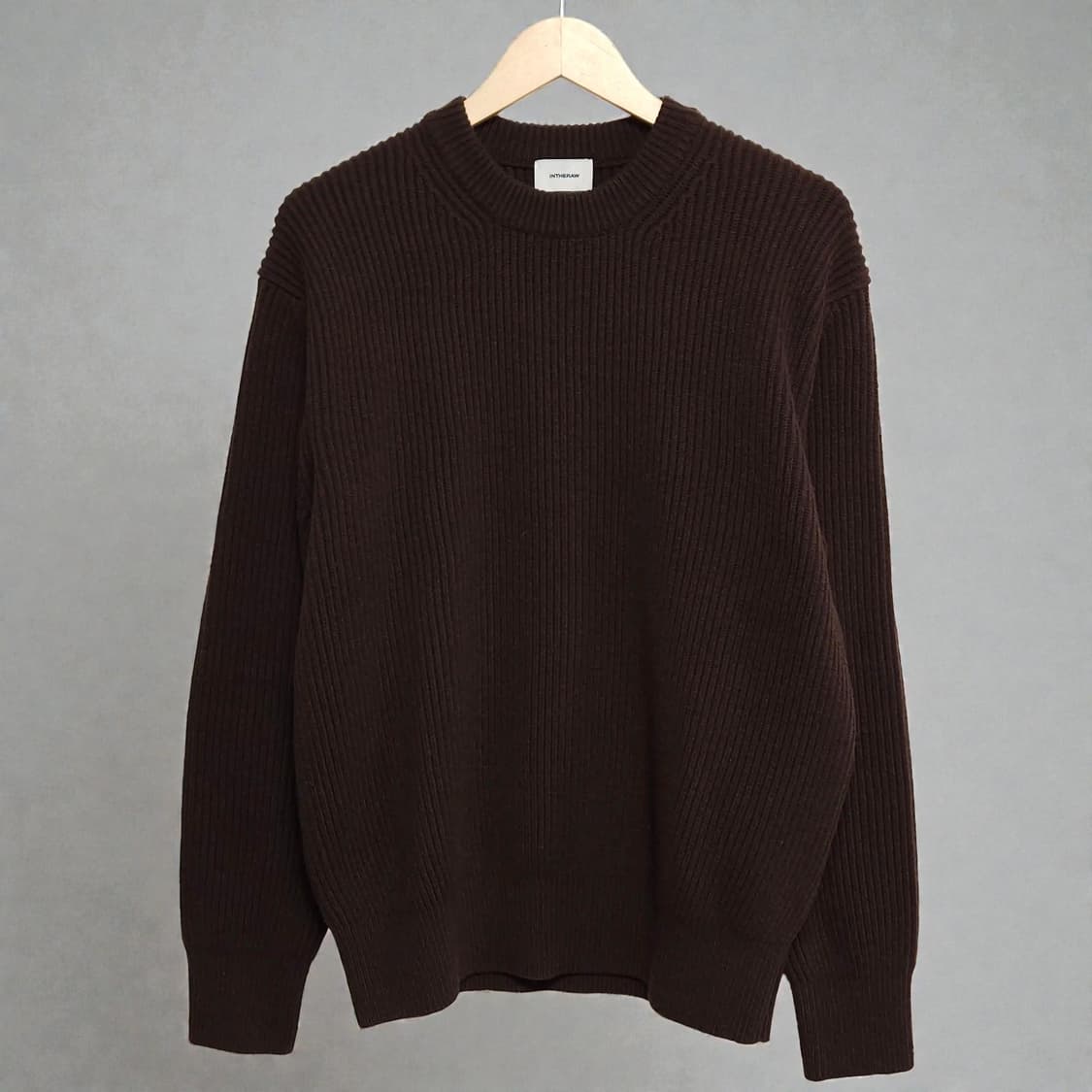 100)INTHERAW 인더로우 헤비울 니트 브라운 상품이미지1