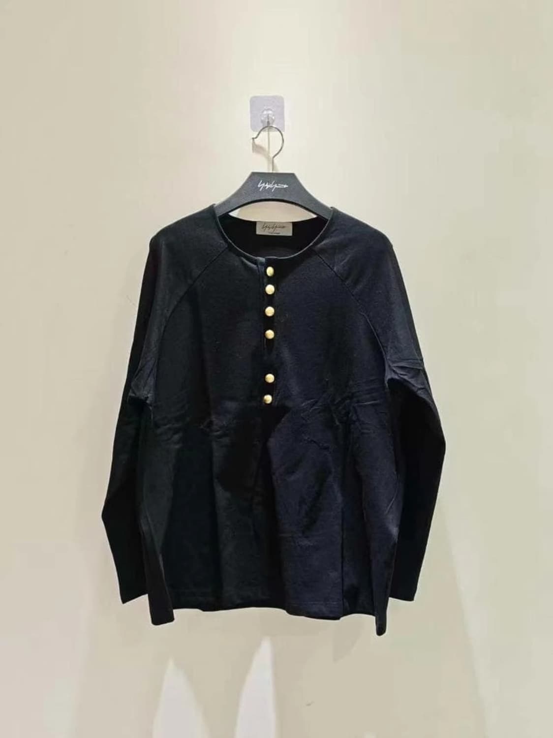 요지 야마모토 롱 슬리브 탑 블랙 상품이미지1