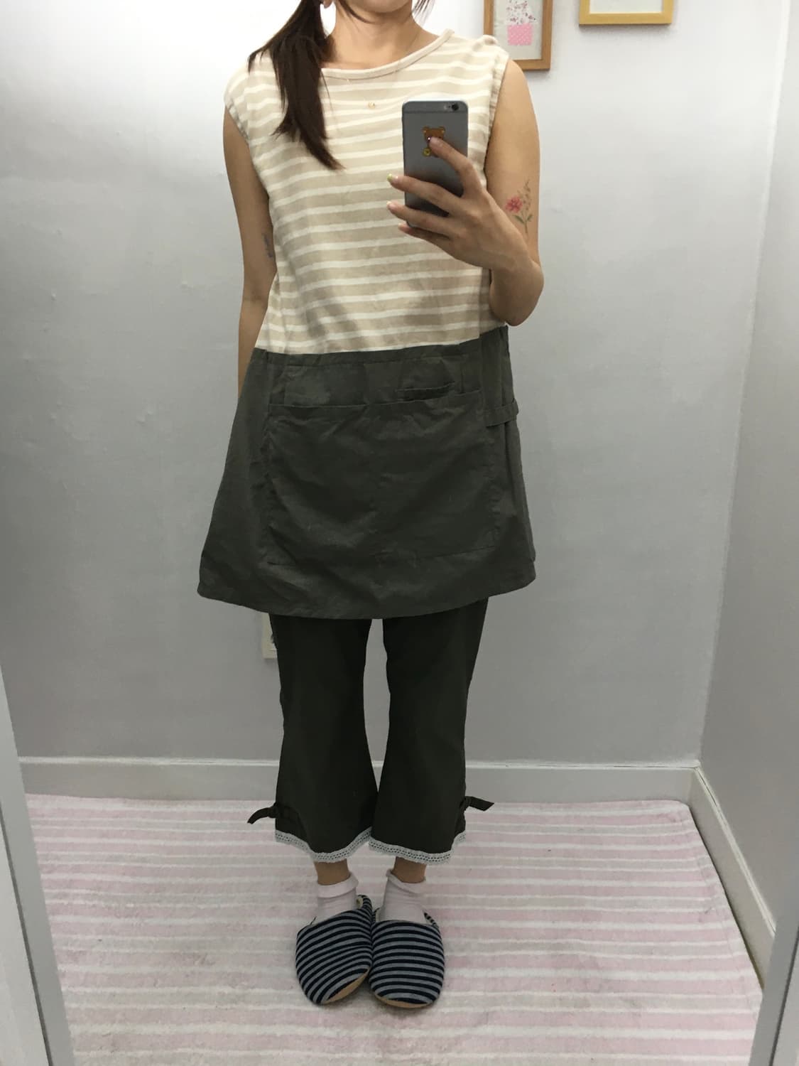 베이지 스트라이프 원피스 상품이미지8