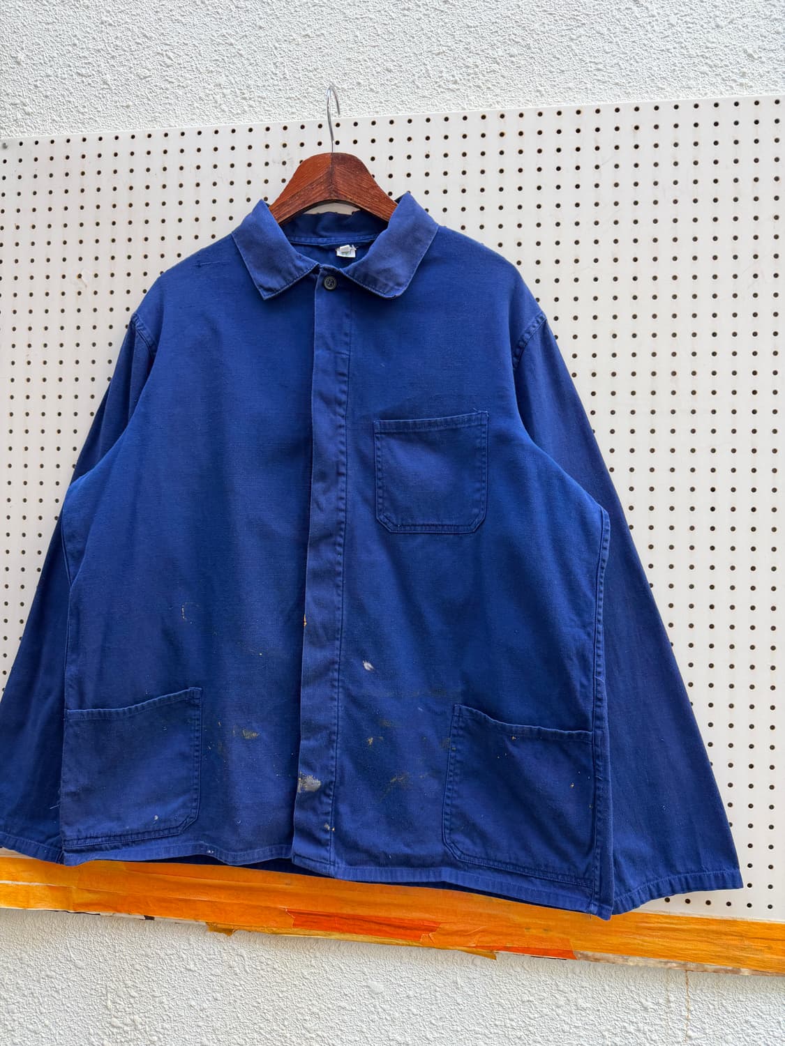 1980s DISTRESSED PAINT WASHED 프렌치워크자켓 상품이미지4