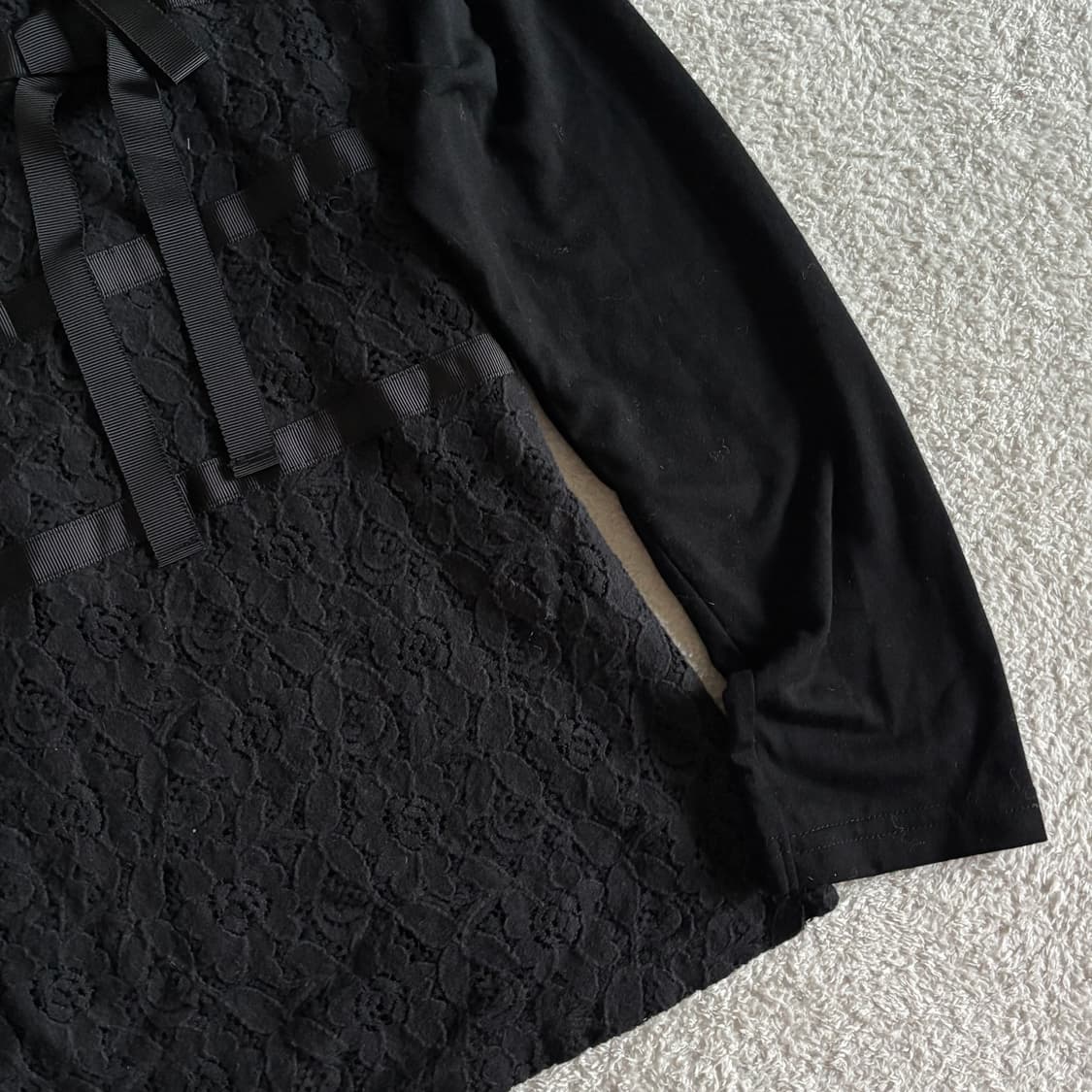 일본빈티지 갤러리 비스콘티 블랙 리본 포인트 이너 탑 상품이미지3