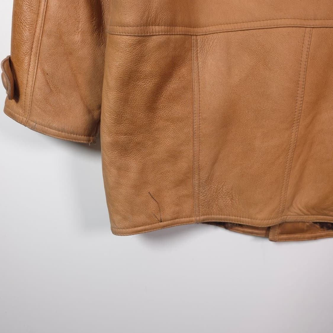 LESSOR 리얼 양가죽 양털 무스탕 자켓 카멜 2XL 상품이미지5