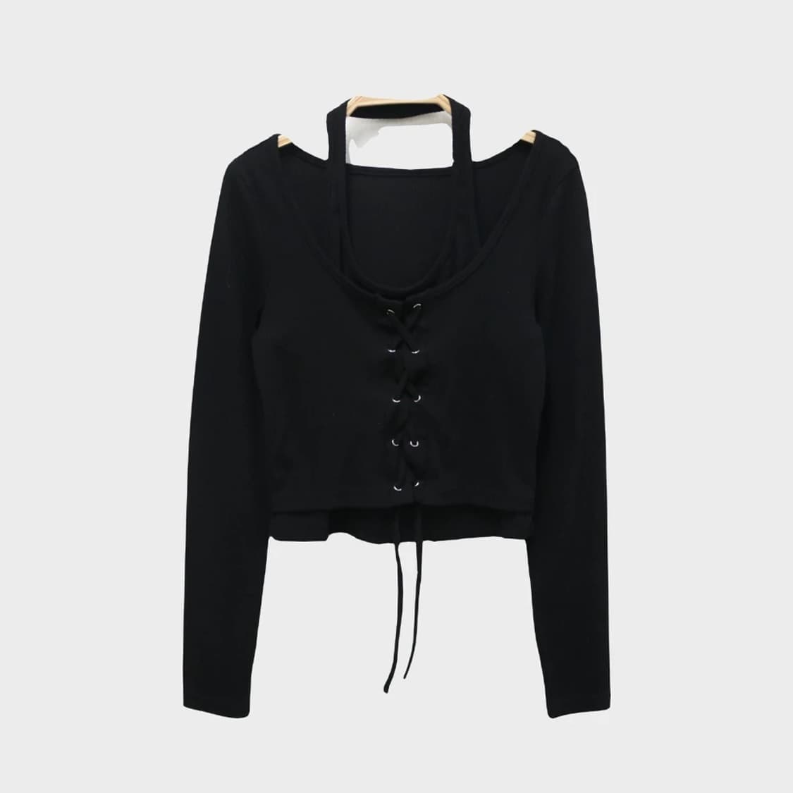 블랙 발레코어 긴팔 티셔츠 61161 상품이미지1