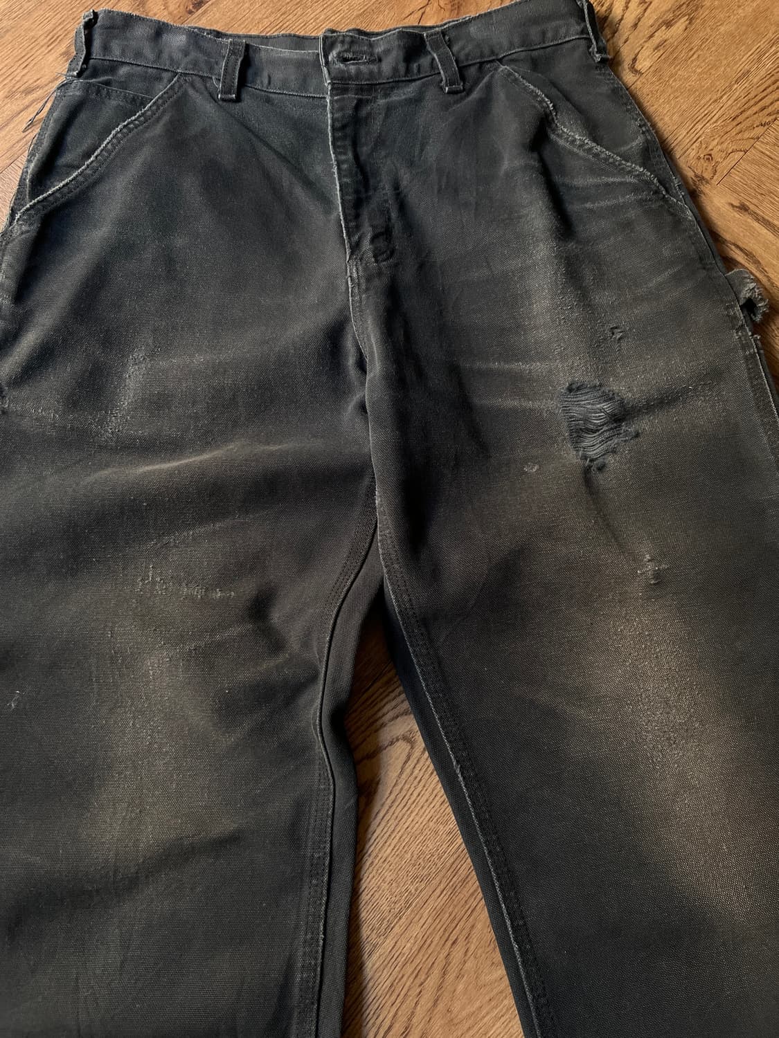 [32]칼하트 USA 하드 페이딩 블랙 싱글니 워크팬츠 상품이미지5