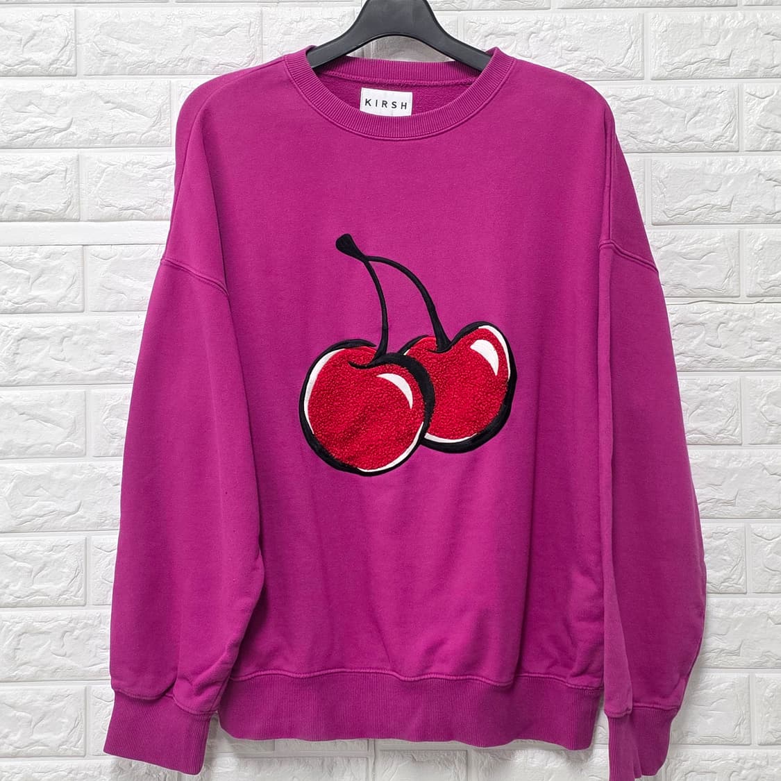 택포// 키르시 빅체리 맨투맨 퍼플 루즈핏 L 상품이미지1