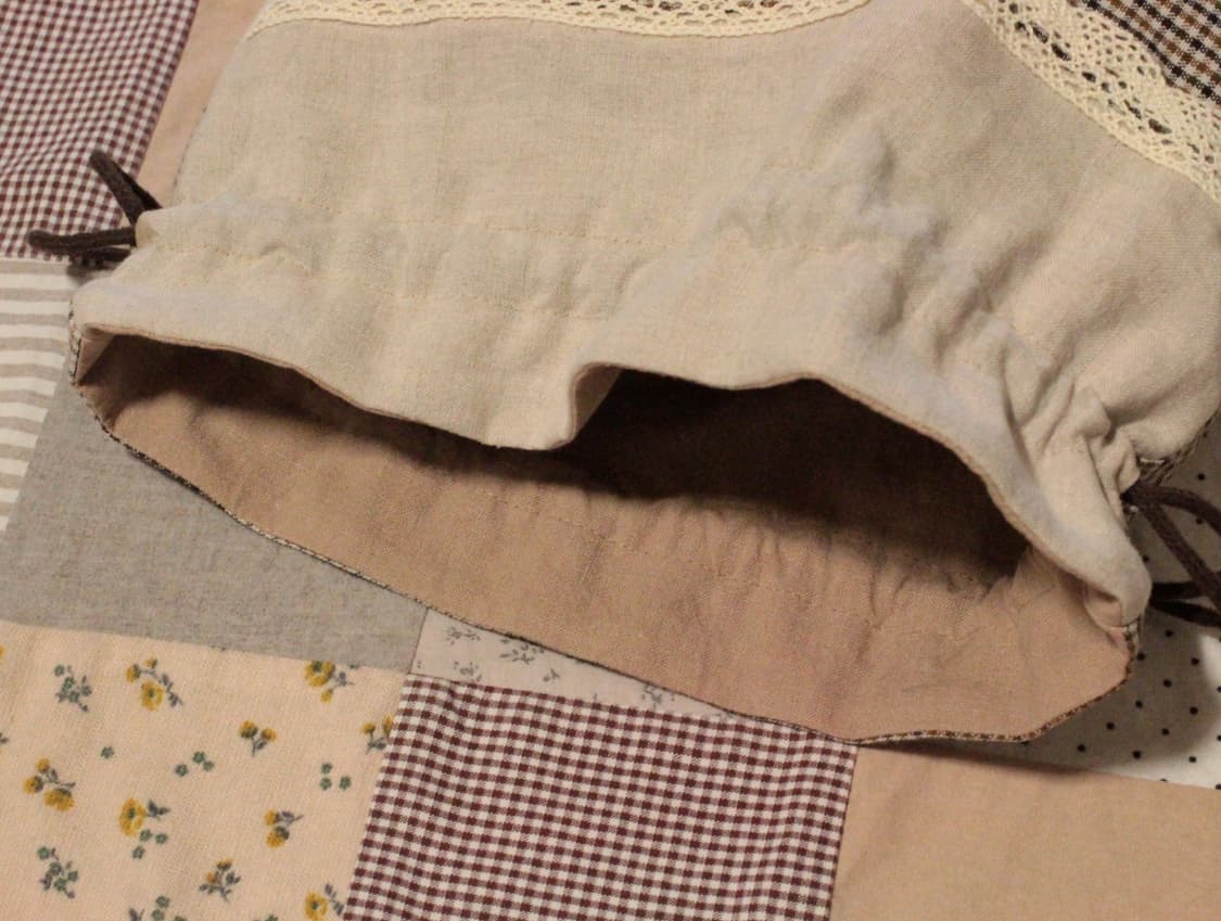 핸드메이드 빈티지 업사이클링 셔링 스트링 파우치 상품이미지7