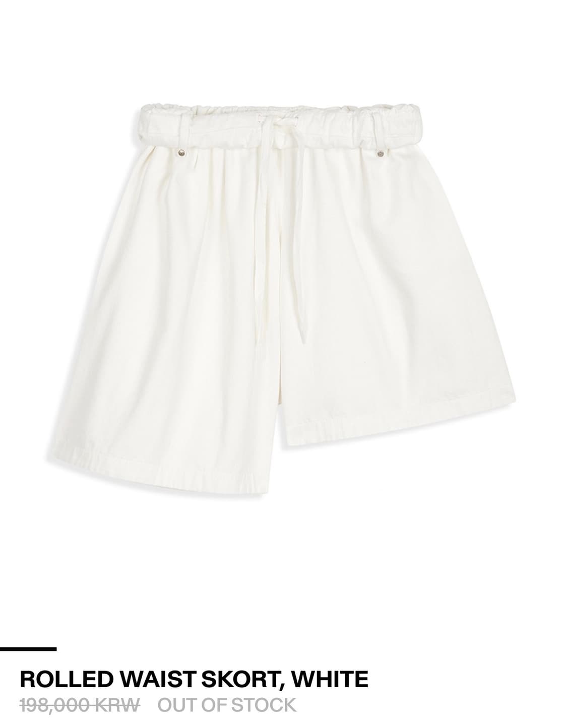 OPEN YY ROLLED WAIST SKORT WHITE 상품이미지1