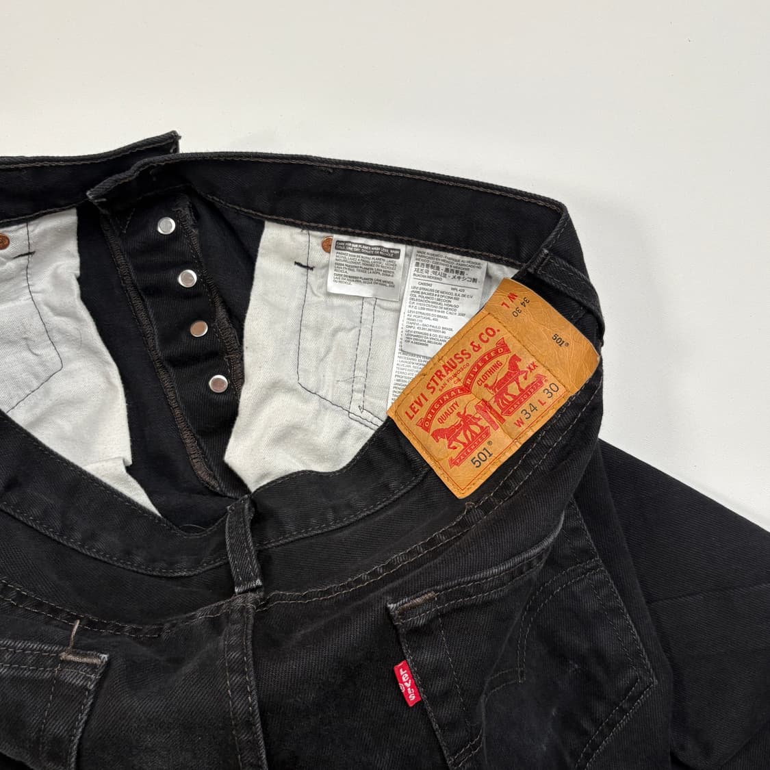 [34x30] 10s Levi’s 501 black pants 상품이미지7
