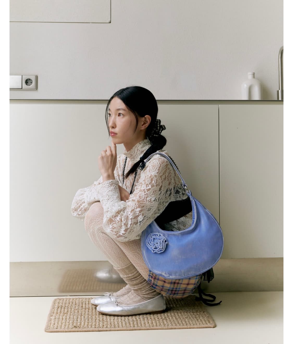 흐꺙 하모니 플랫슈즈 실버 상품이미지1