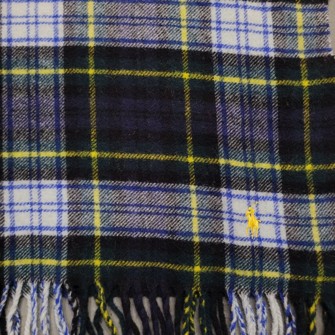 RALPH LAUREN 자수로고 타탄체크 울 블랭킷 숄 무릎덮개  상품이미지3