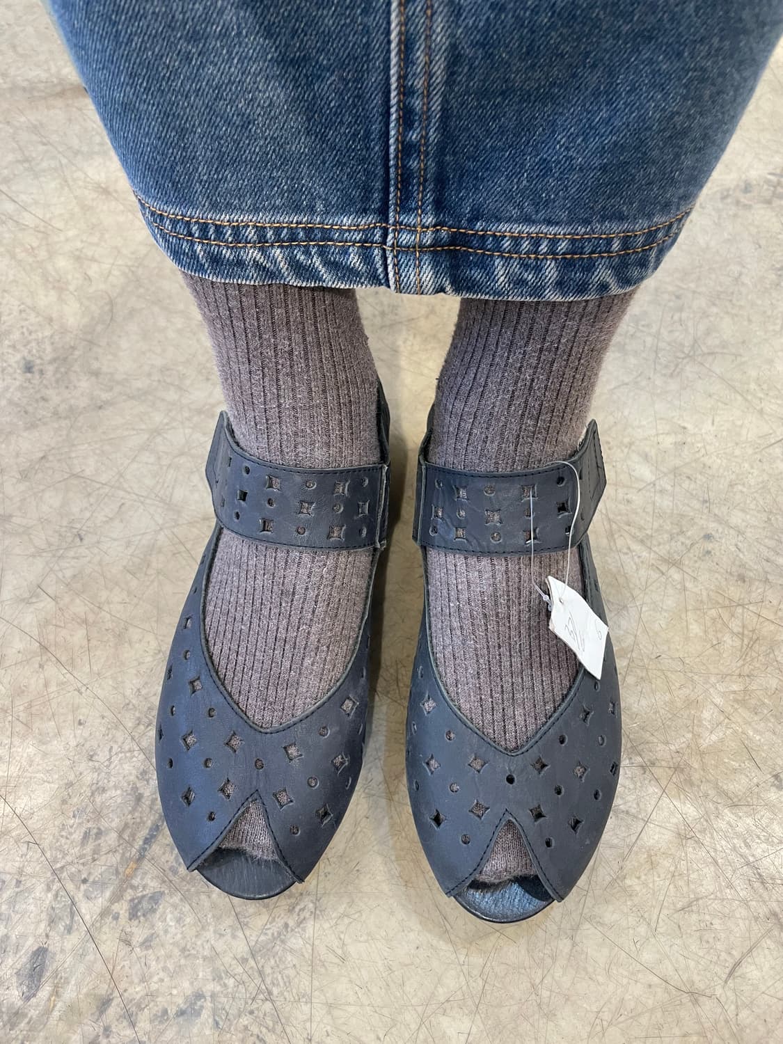 가죽 플랫폼 샌들 (225) 상품이미지4