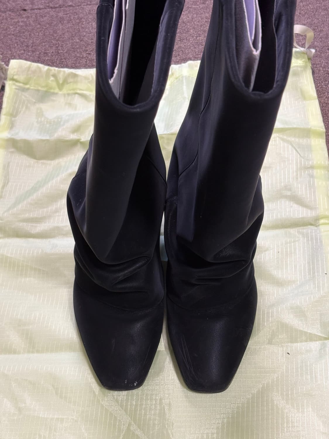 쓰리투에이티 링클 레더 부츠 블랙 상품이미지2