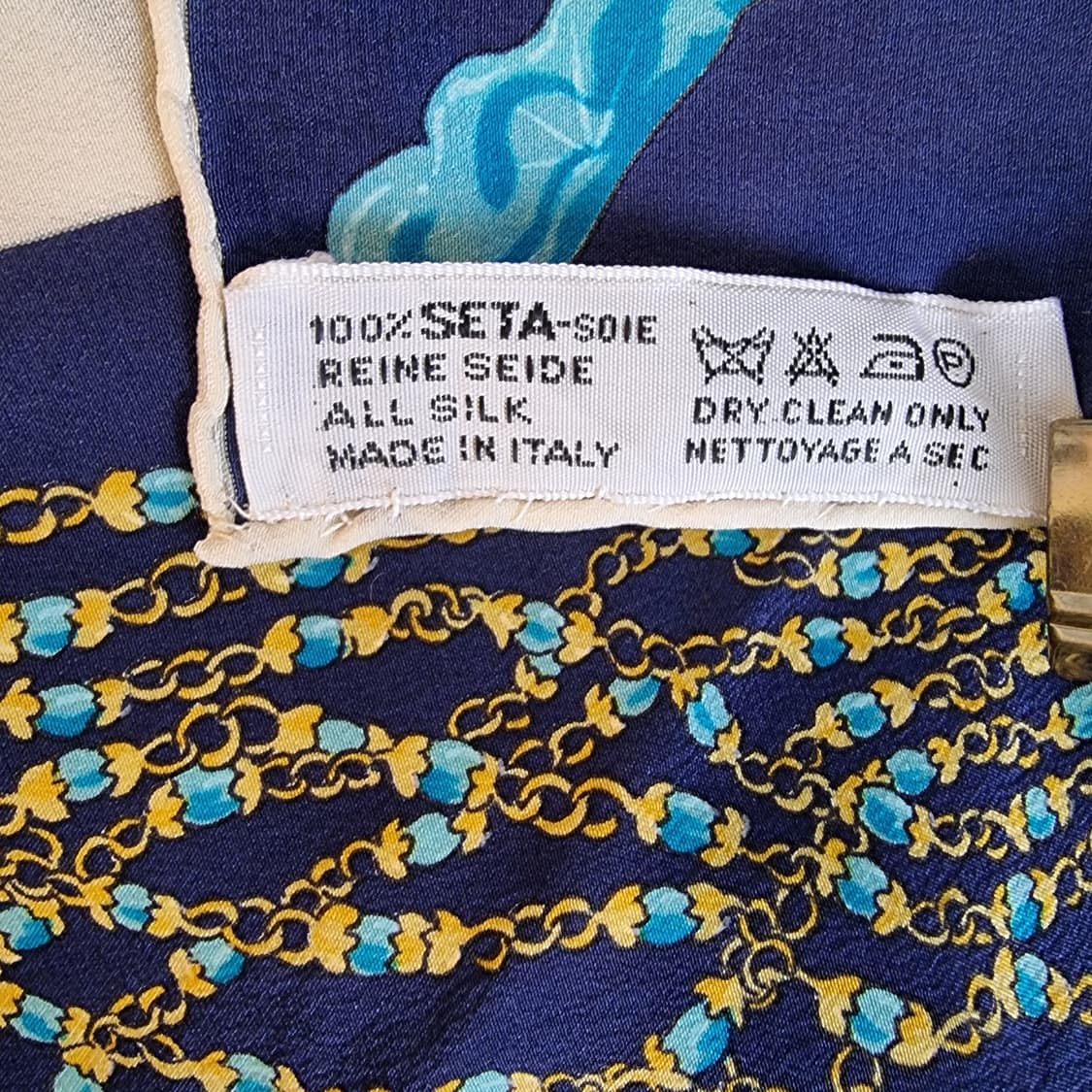 샤넬 스카프 네이비 실크 상품이미지5