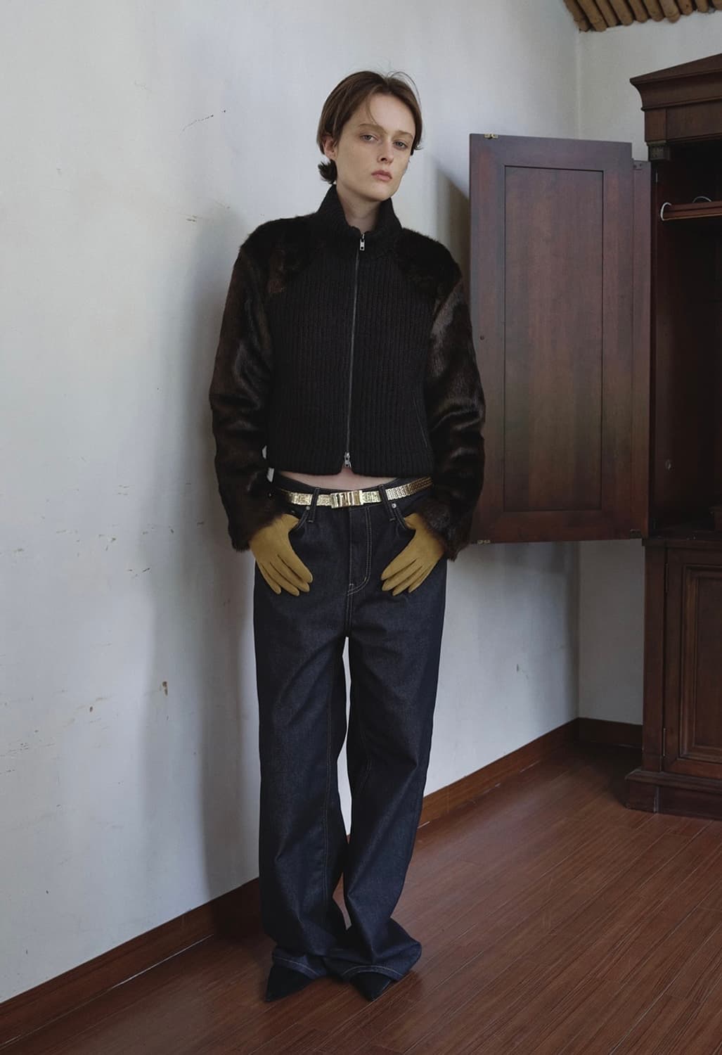 오버듀플레어 퍼 콤비 자켓 팝니다 상품이미지3