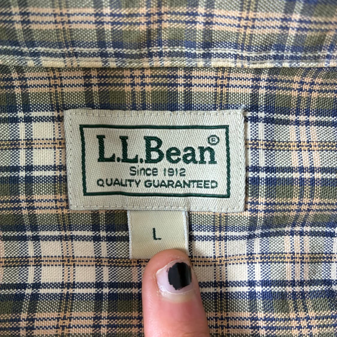 L.L bean  엘엘빈 코튼 포켓 베이지 체크 셔츠  상품이미지4