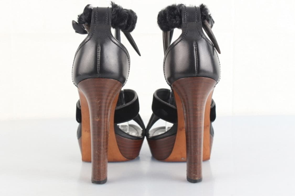 YSL 퍼 샌들 힐 상품이미지3