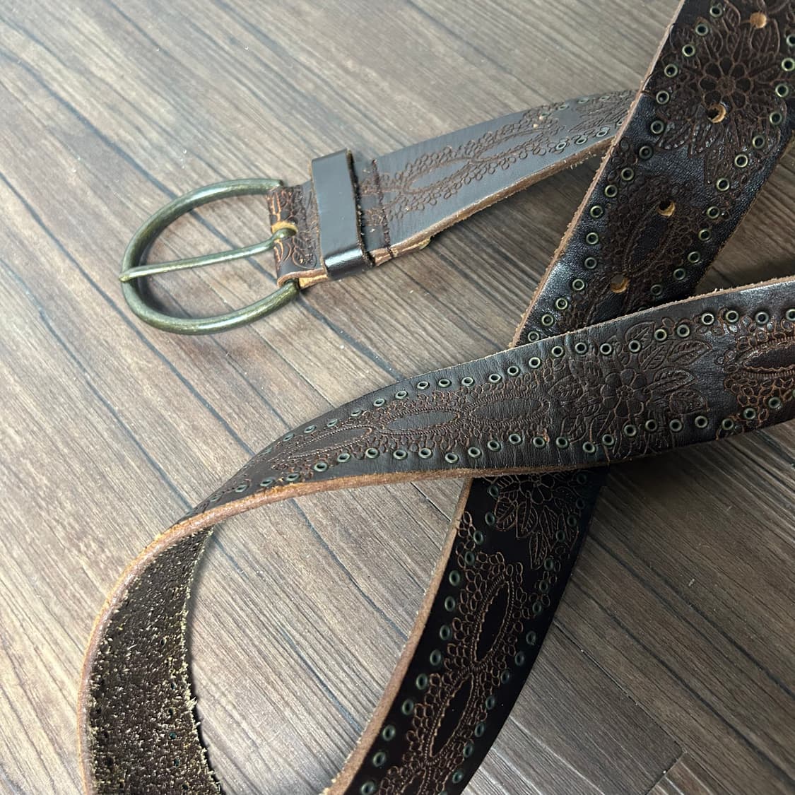 [JPN] 빈티지 웨스턴 플라워 엠보 레더 벨트 상품이미지3