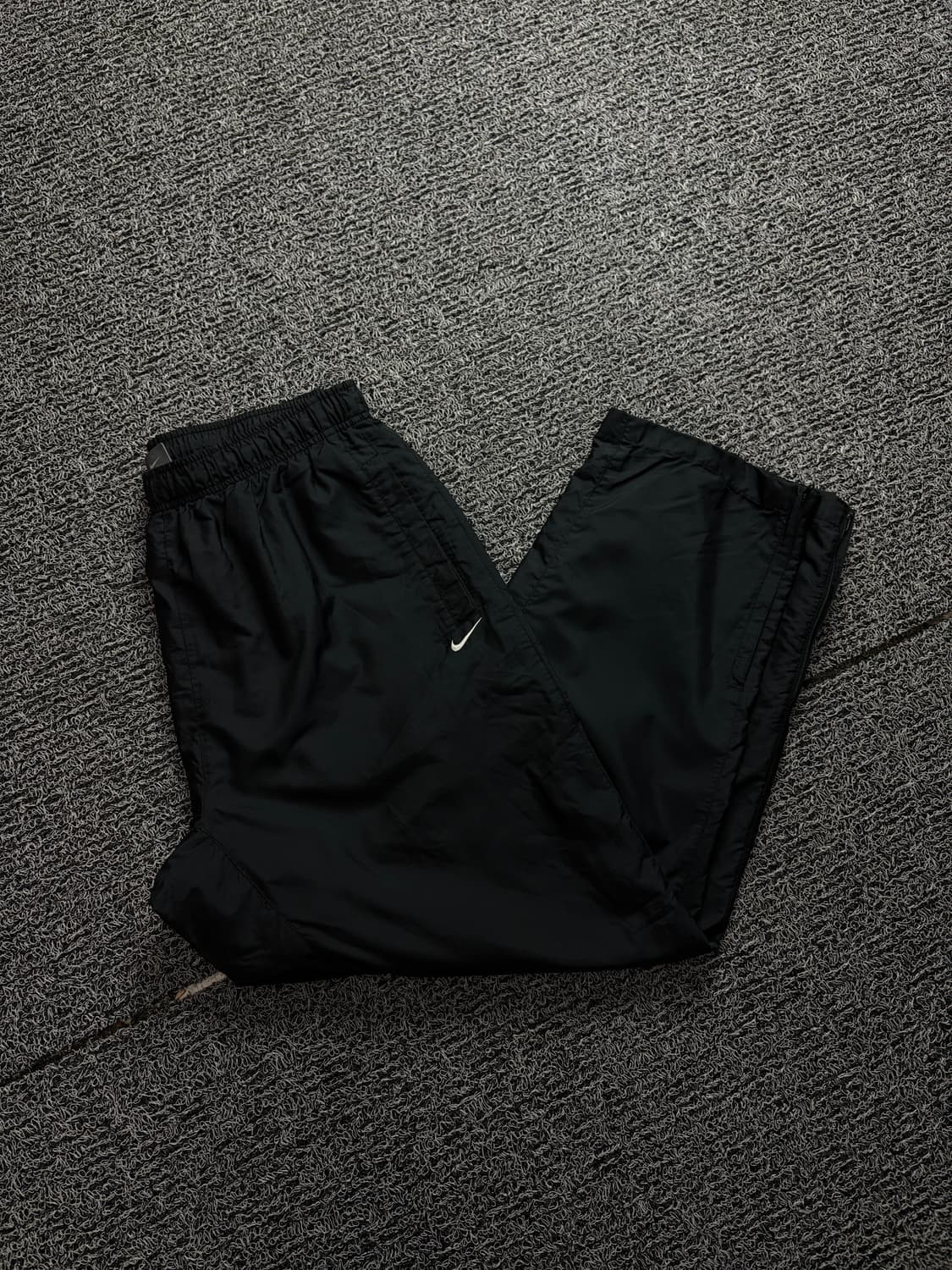 00s 나이키 스우시로고 블랙 와이드 우븐 트랙팬츠 1608 상품이미지1