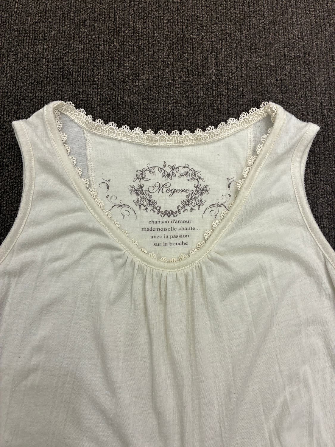 M)Japanese vintage 여성 레이스 디테일 슬리브리스 상품이미지3