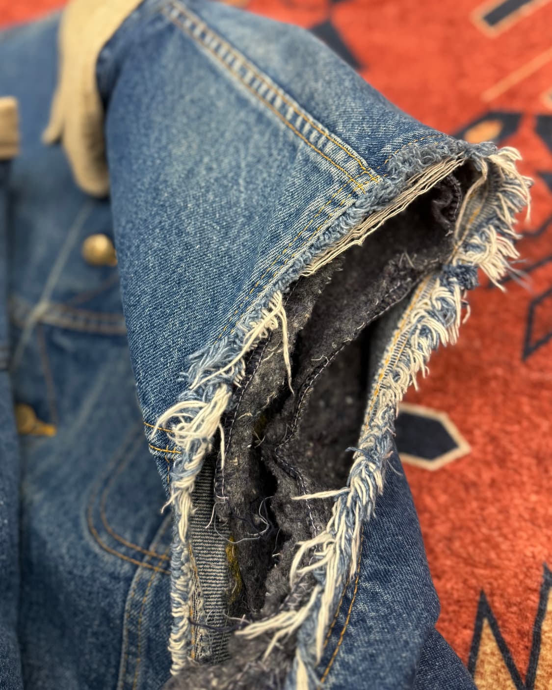 90s LEE 101J 스톰 라이더 디스트로이드 데님 베스트 N000 상품이미지8