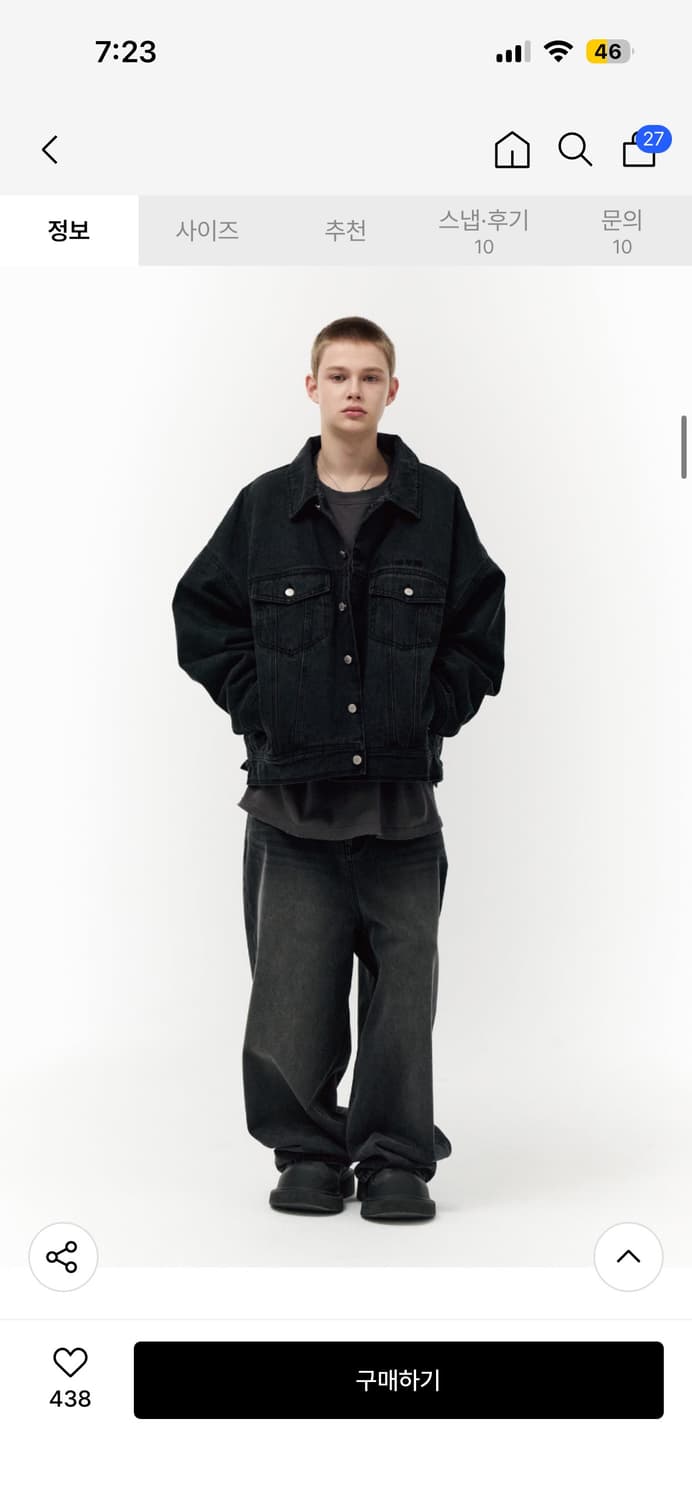 빅유니온 오버핏 데님 트러커자켓 M 상품이미지1