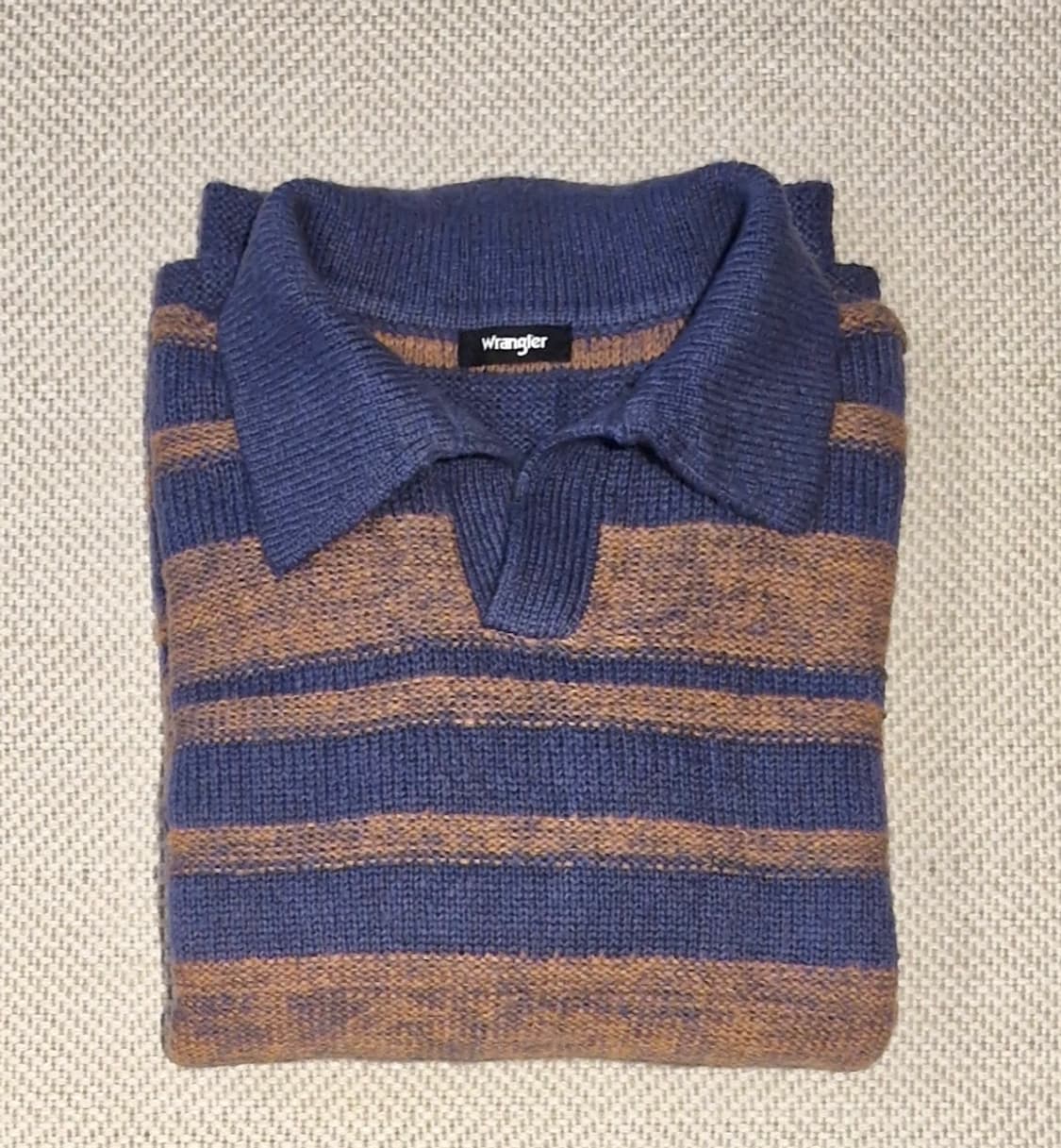 랭글러 카라넥 스트라이프 니트 블루 XL  상품이미지3