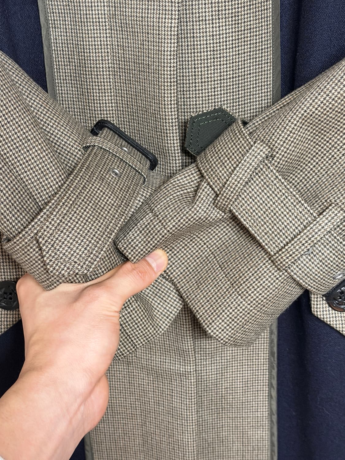 22AW 사카이 체크 본딩 울 롱 코트 상품이미지6