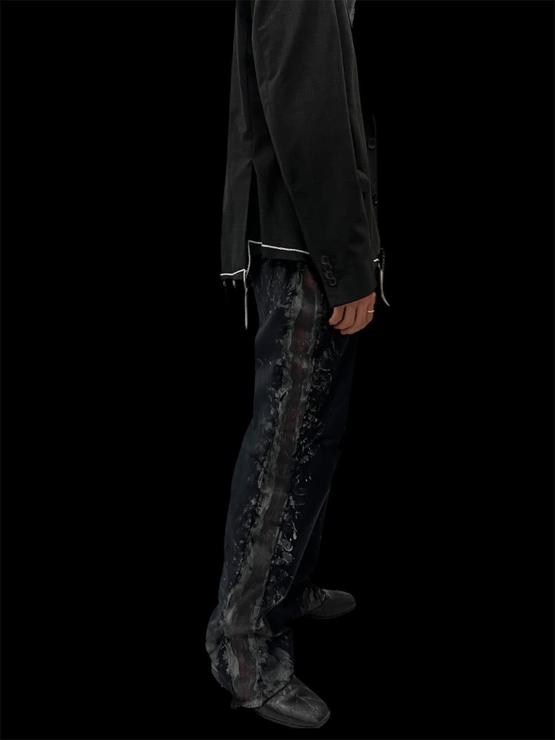 [OS] 빈티지 아카이브 디스트레쓰 페인팅 디제스터 컷 아웃 트라우저 상품이미지4