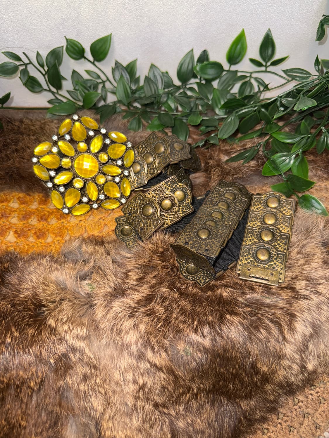 Gold flower antique banding chain belt 상품이미지1