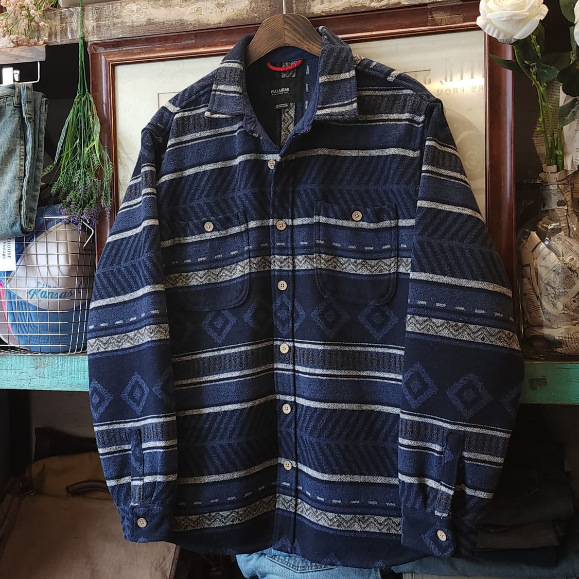 00s 풀앤베어 헤비 플란넬 워크셔츠 나바호 셔츠자켓 L 상품이미지2
