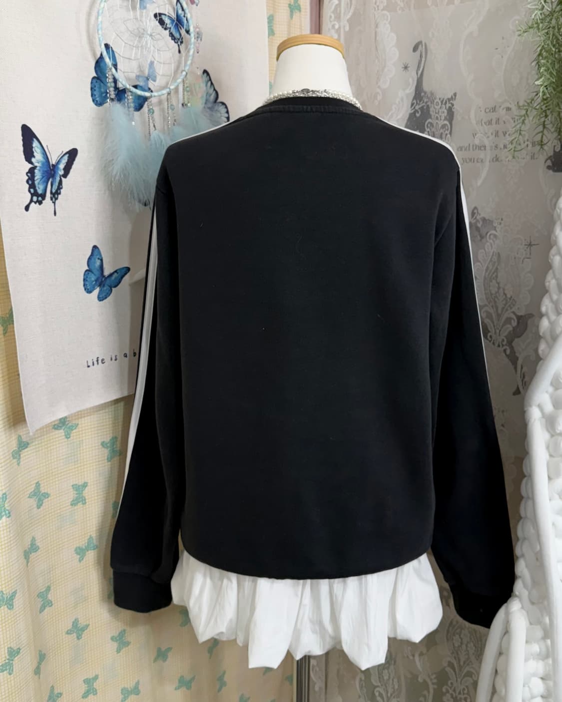 아디다스 블랙 빅 로고 맨투맨 상품이미지8