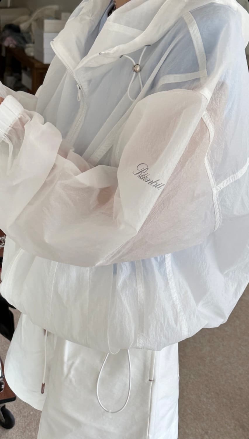 리본빛 Nylon Wind Jumper 윈드 점퍼 화이트 상품이미지3