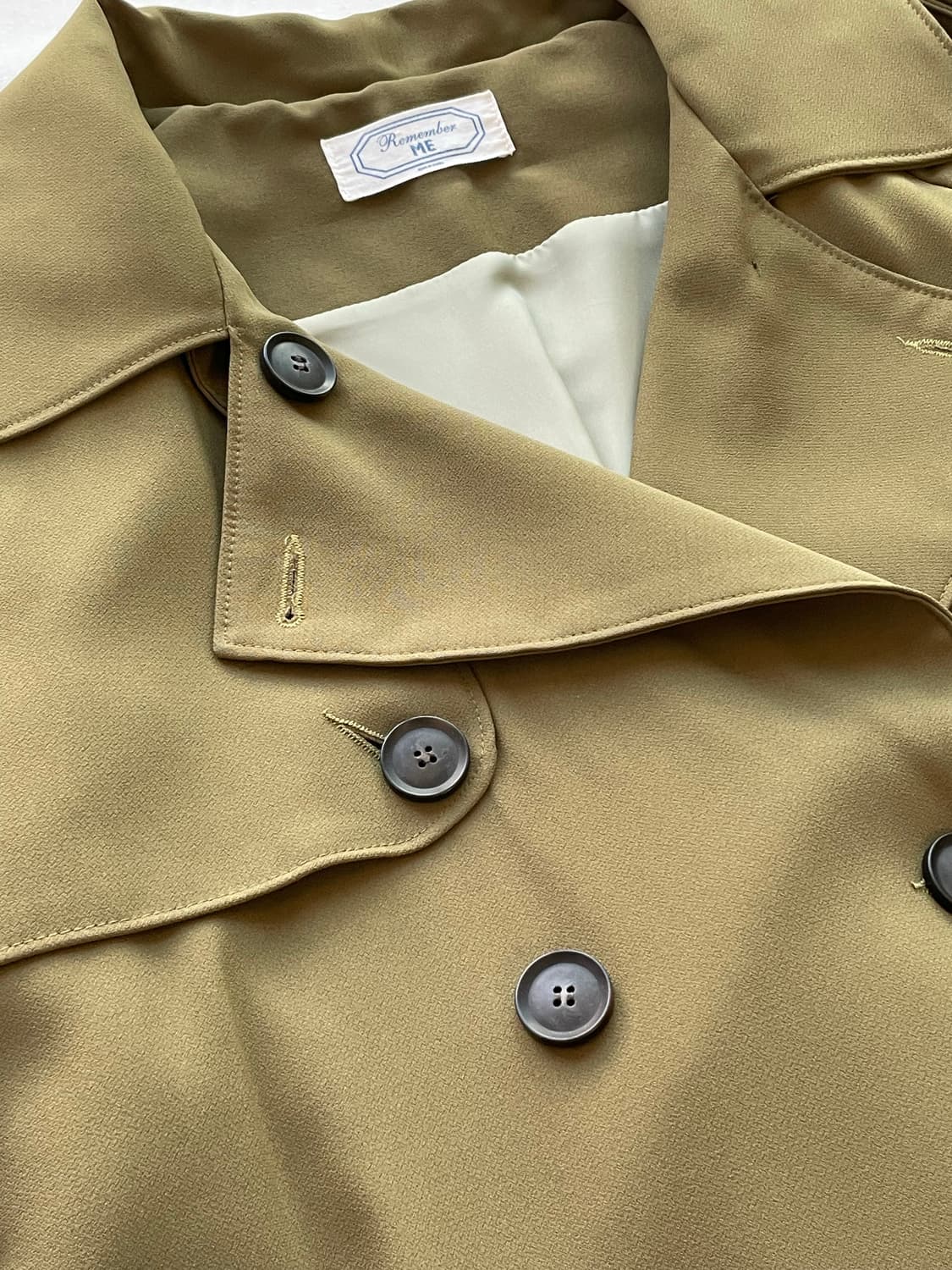 더블 클래식 트렌치코트 바바리코트 올리브 카키 코트 자켓 상품이미지3