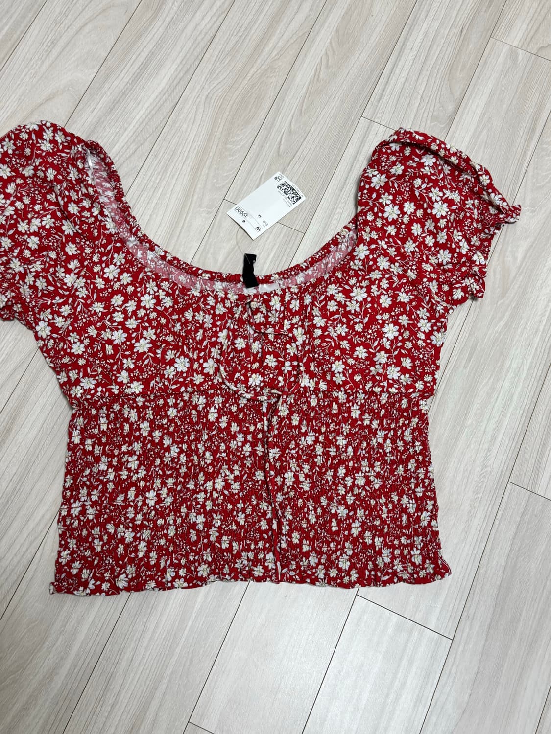 [새상품, 택ㅇ]H&m 레드 플라워 블라우스🥀 상품이미지4