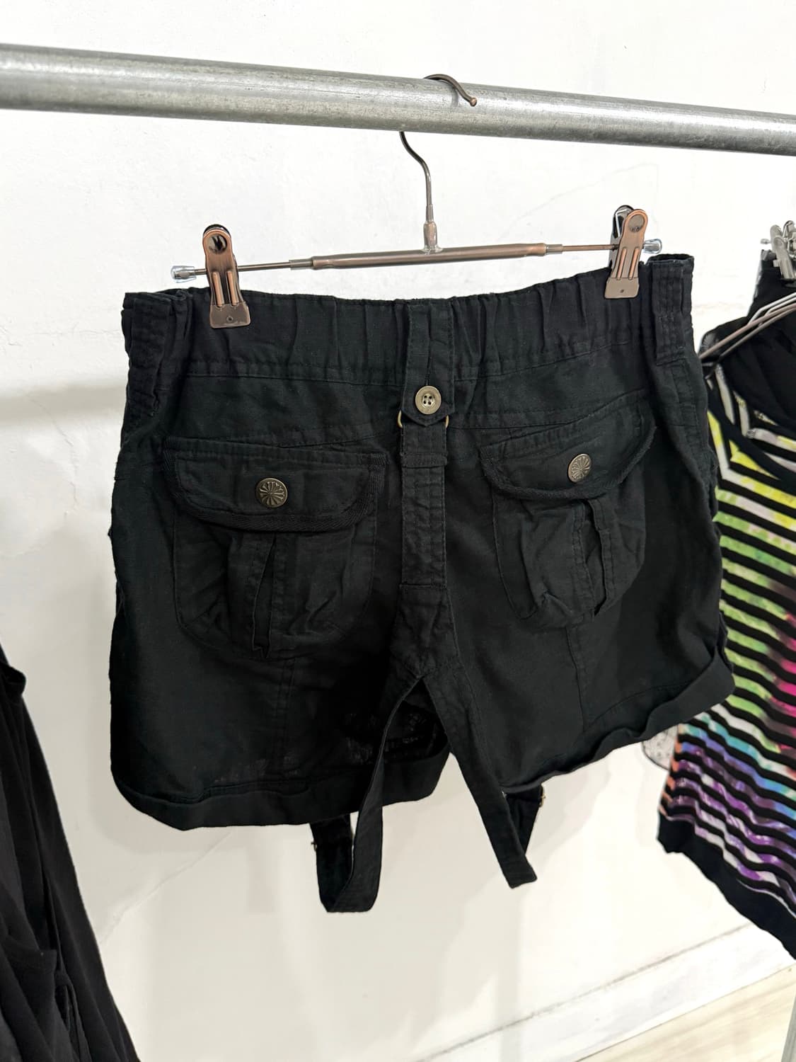 Y2K Black Suspender Shorts 상품이미지10