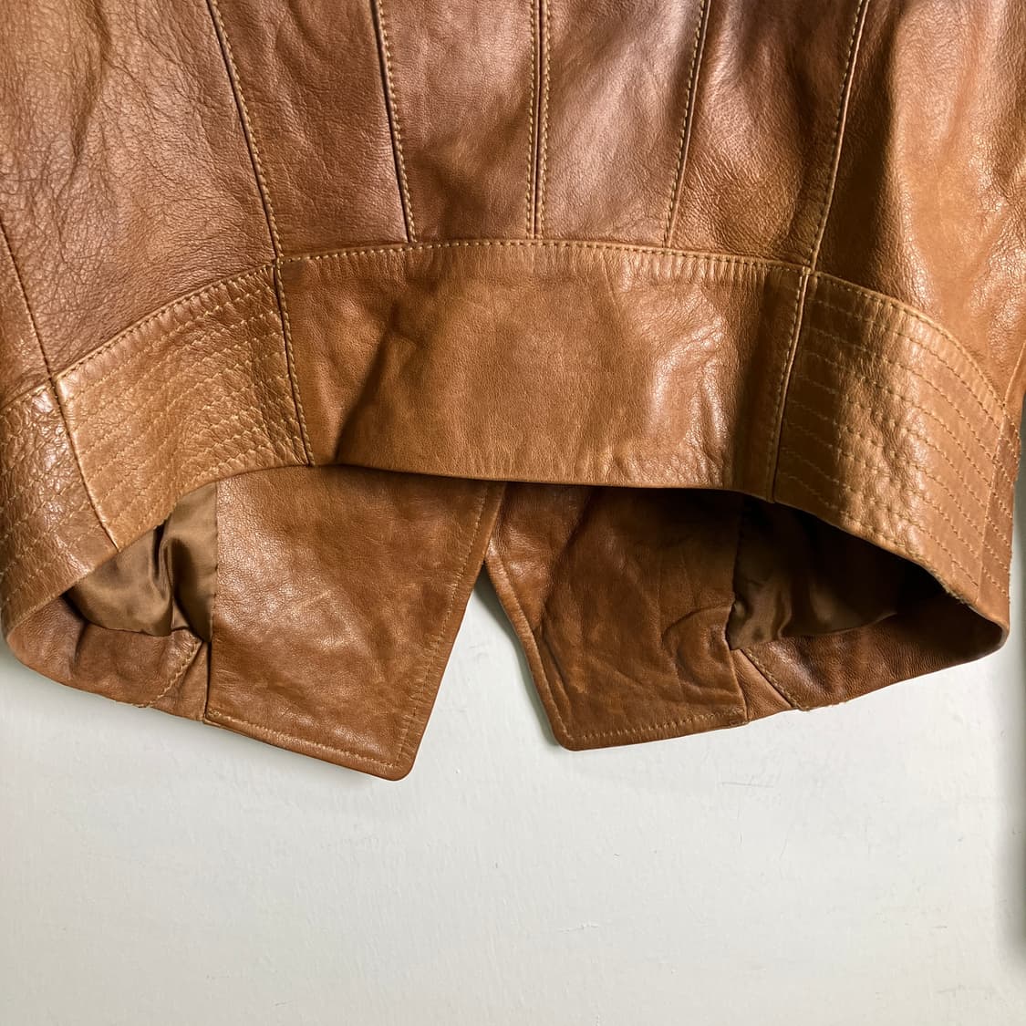 VTG 빈티지 브라운 양가죽 라이더 자켓 상품이미지7