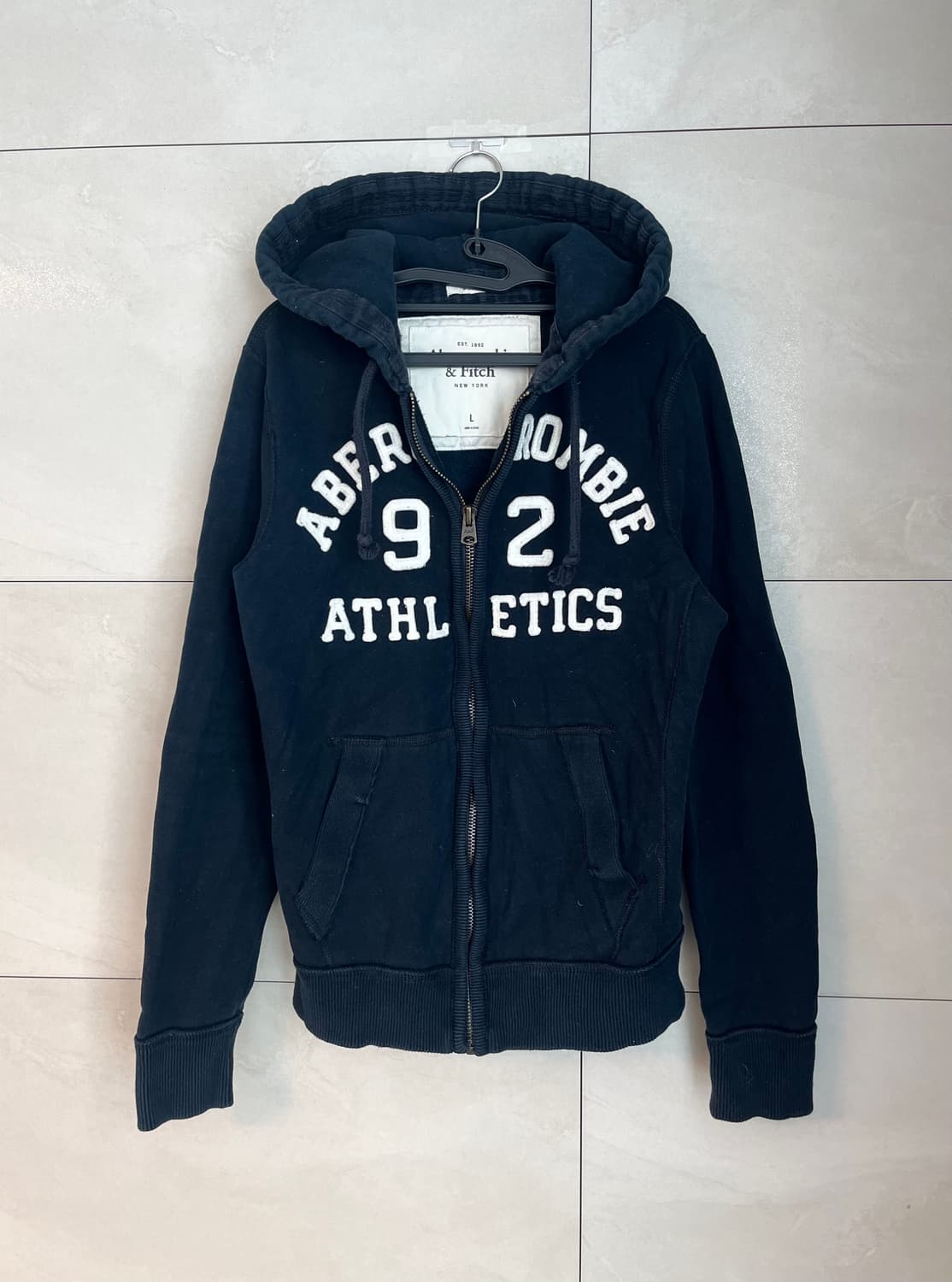 아베크롬비 스펠로고 후드집업 네이비 [L] 상품이미지4