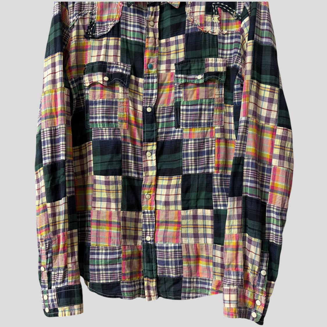 (L)JPN ku 패치워크 웨스턴 셔츠 상품이미지5