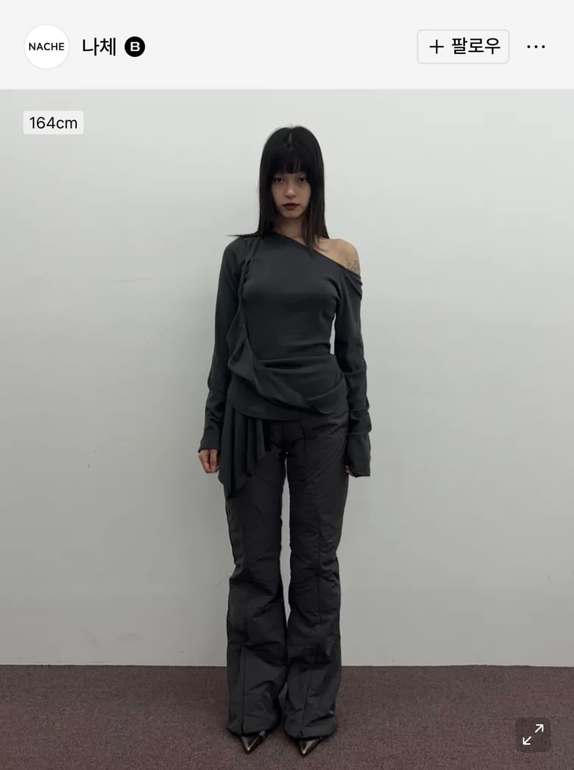 새상품) 나체 패딩 팬츠 (퀼티드 팬츠) 차콜 상품이미지2