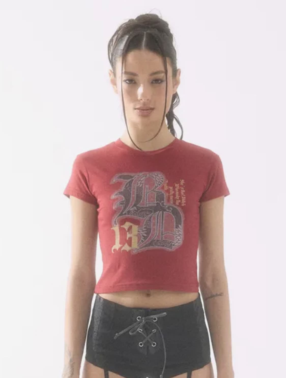 배디 badee English Printing Crop Top y2k반팔 상품이미지2