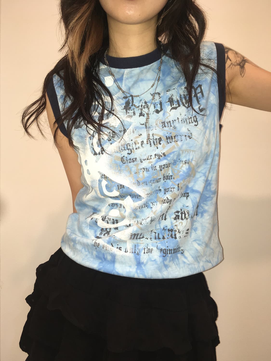 빈티지 y2k 프린팅 슬리브리스 상품이미지7